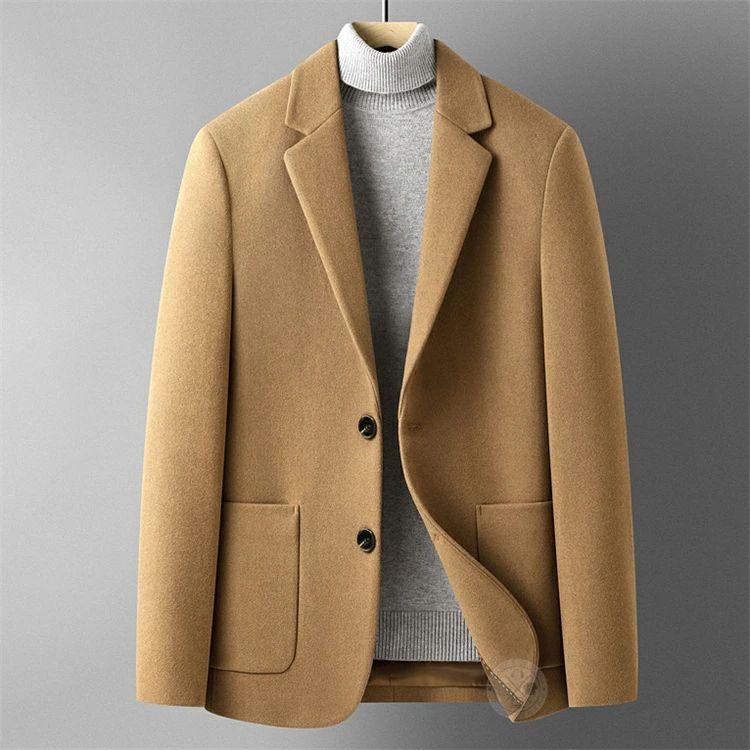 ブレザー メンズ 秋冬 テーラードジャケット ウールコート シングル 2