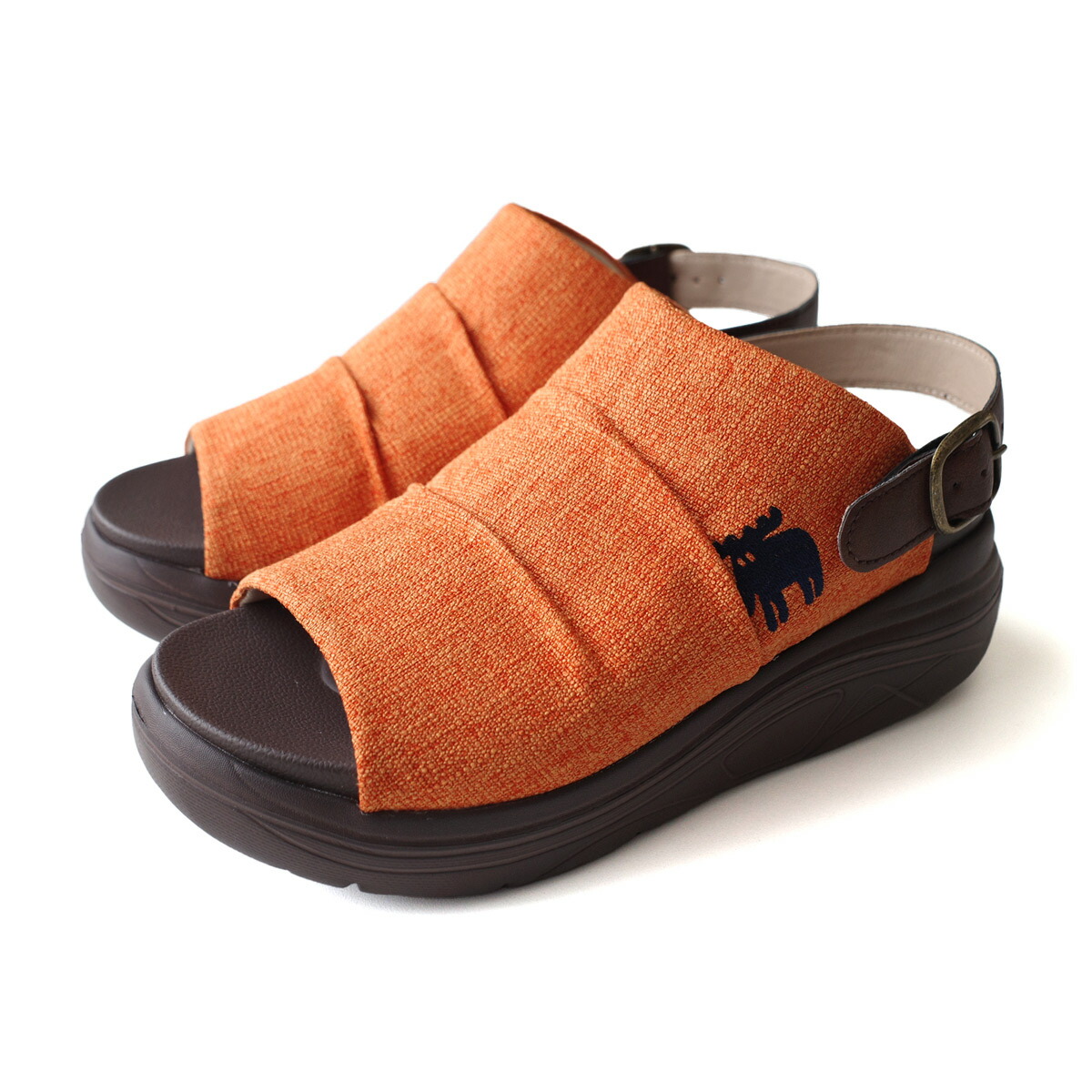 モズ moz サンダル レディース 厚底 サボ ミュール ウエッジソール