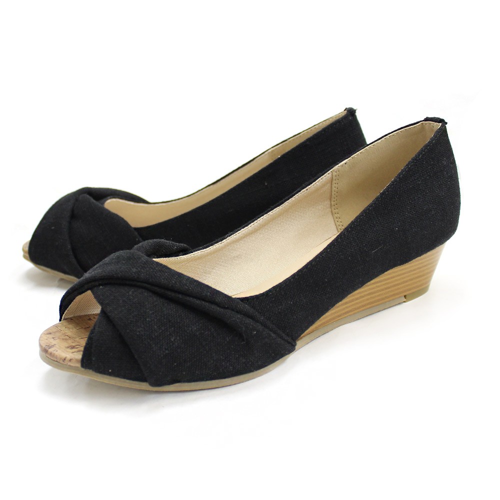 オープントゥウエッジパンプス レディース靴 サンダル パンプス : EDIE