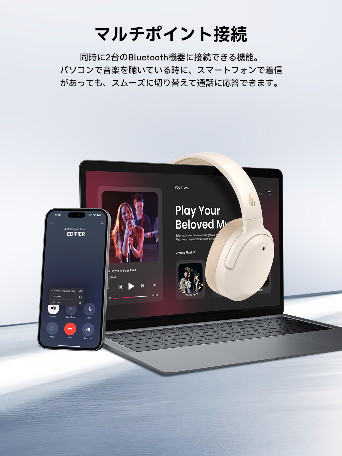 Edifier EDIFIER W820NB PLUS Gen2 ワイヤレスヘッドホン Bluetooth