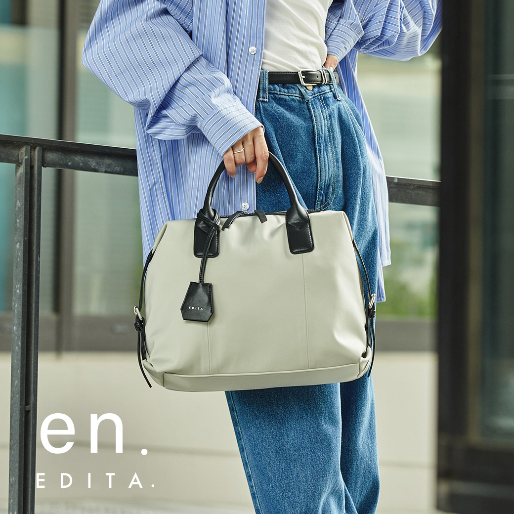EDITA. エディータ エン 横長バッグ ハーフムーン ボストン