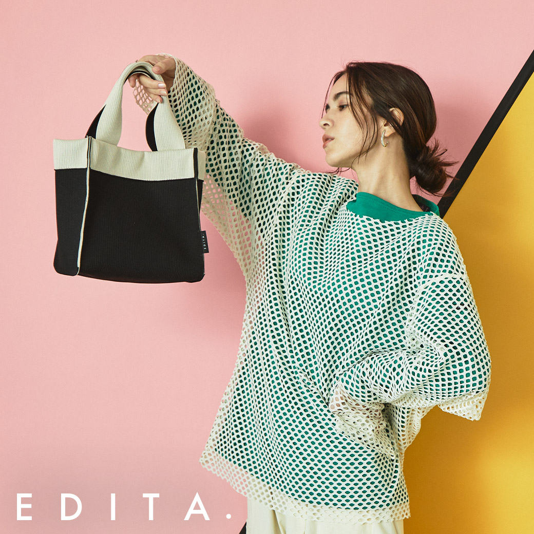 EDITA. ミニ 小さめ トート ニットバッグ ニット トートバッグ 