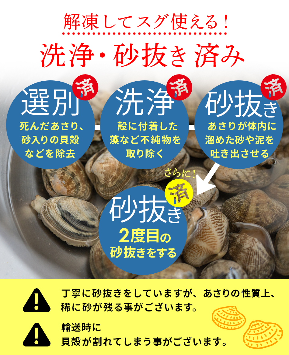 冷凍あさり