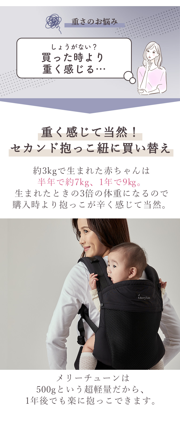 抱っこひも メリーチューン メッシュ 軽量 軽い コンパクト ベビー 