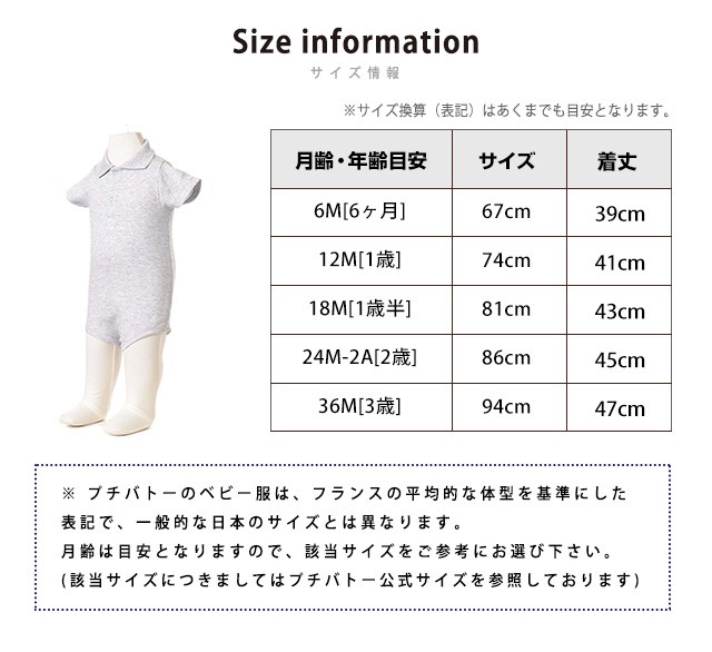 プチバトーベビーサイズ