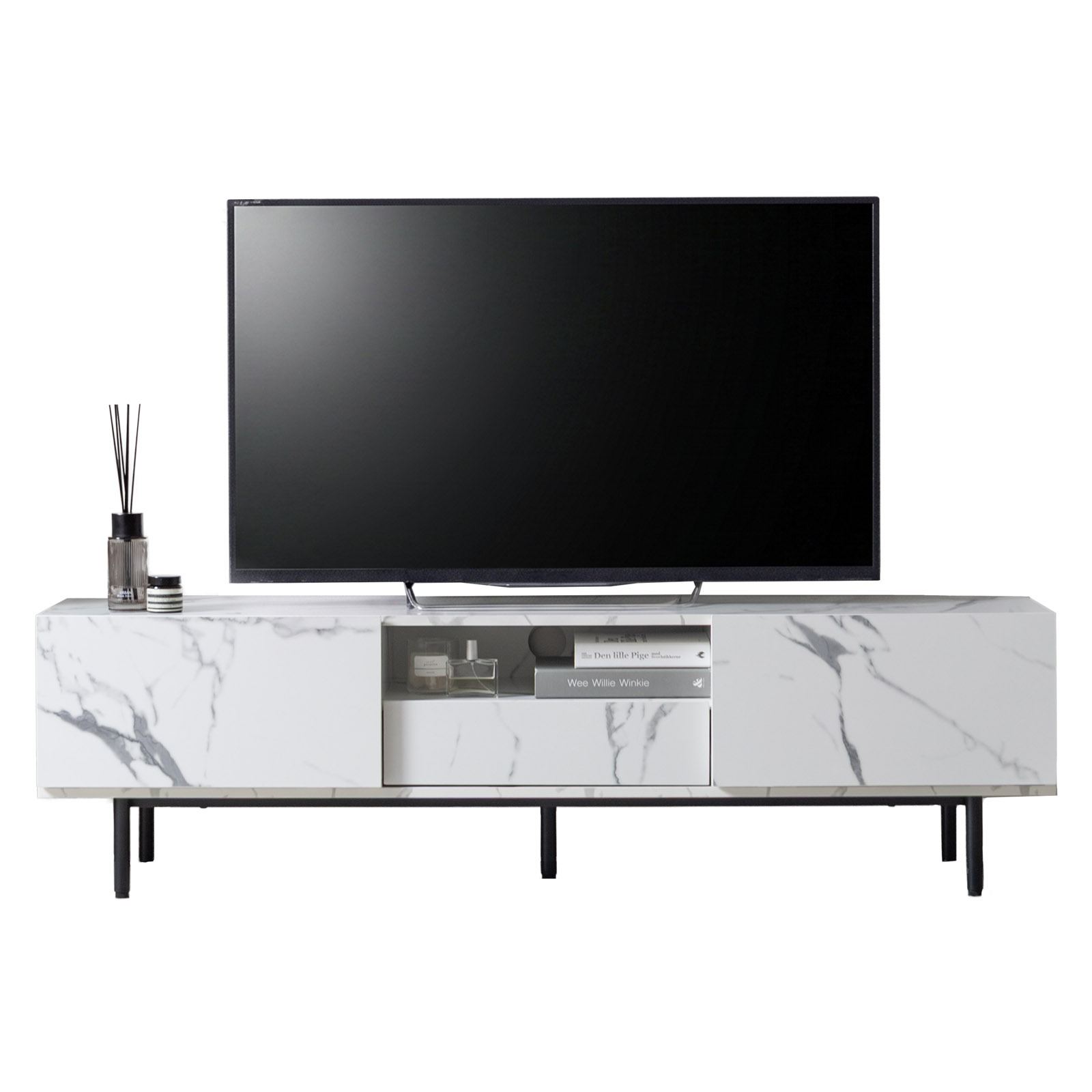 送料無料テレビ台幅150cm テレビボード 大理石柄 TV台 新品（385） テレビ台 150 50インチ テレビボード TV台 ローボード 大理石柄 ワイド