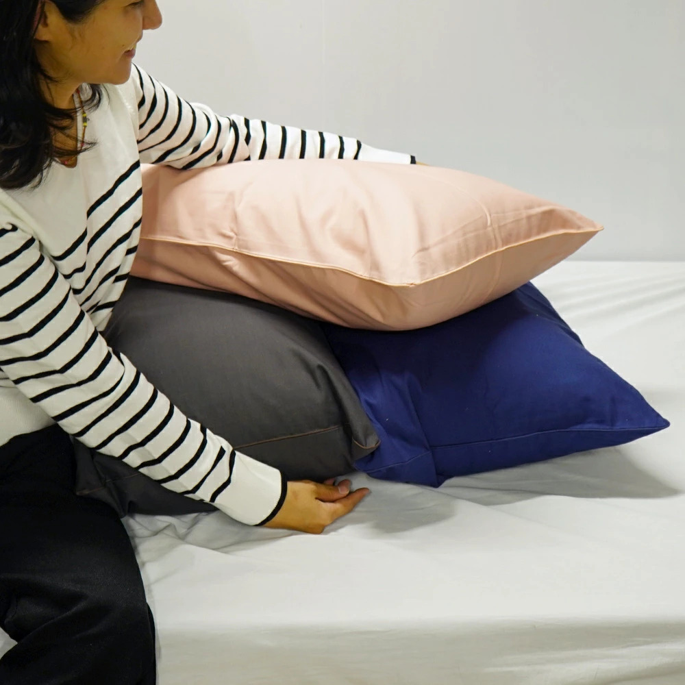 綿100% オックス生地 日本製 枕カバー 43×63cm用 使用イメージ