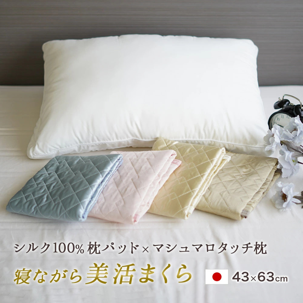 西川（nishikawa） 枕 43×63cm シルク枕カバー セット ホテルテイスト