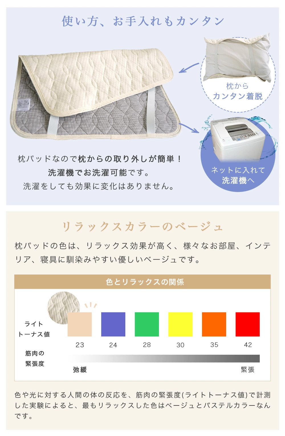 HURON加工 リカバリー 枕パッド 使い方お手入れもカンタン