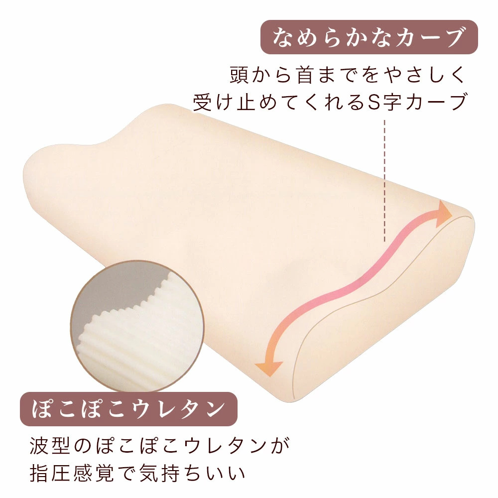 アウトレット 枕 32x53cm 高反発枕 ウェーブ型 ポコポコウレタン