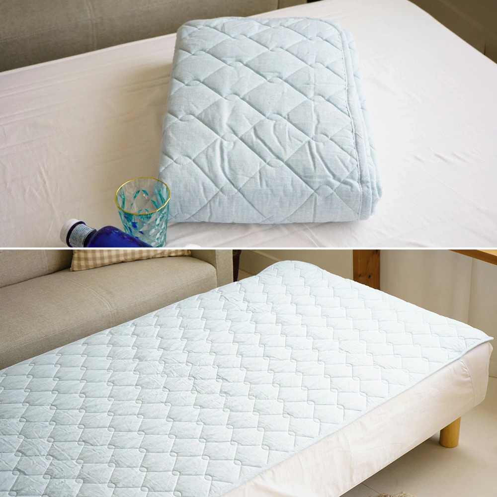 麻100%キルト敷きパッド 約100×205cm 麻100%キルト敷きパッド 約100×205cm 麻 敷きパッド 100×205cm キルト