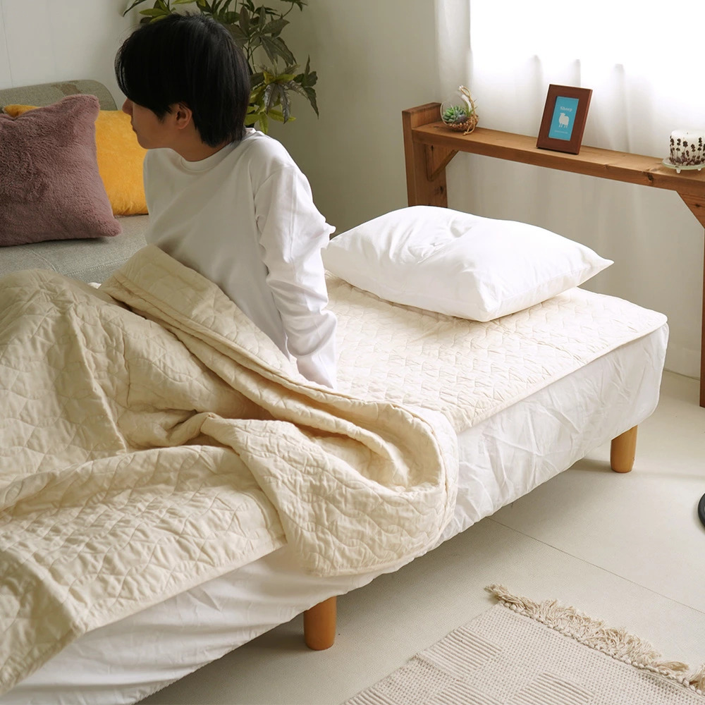 脱脂綿の敷きパッド Sサイズ 100×205cm 敷きパッド シングルサイズ 100×205cm リネン コットンガーゼ 脱脂綿