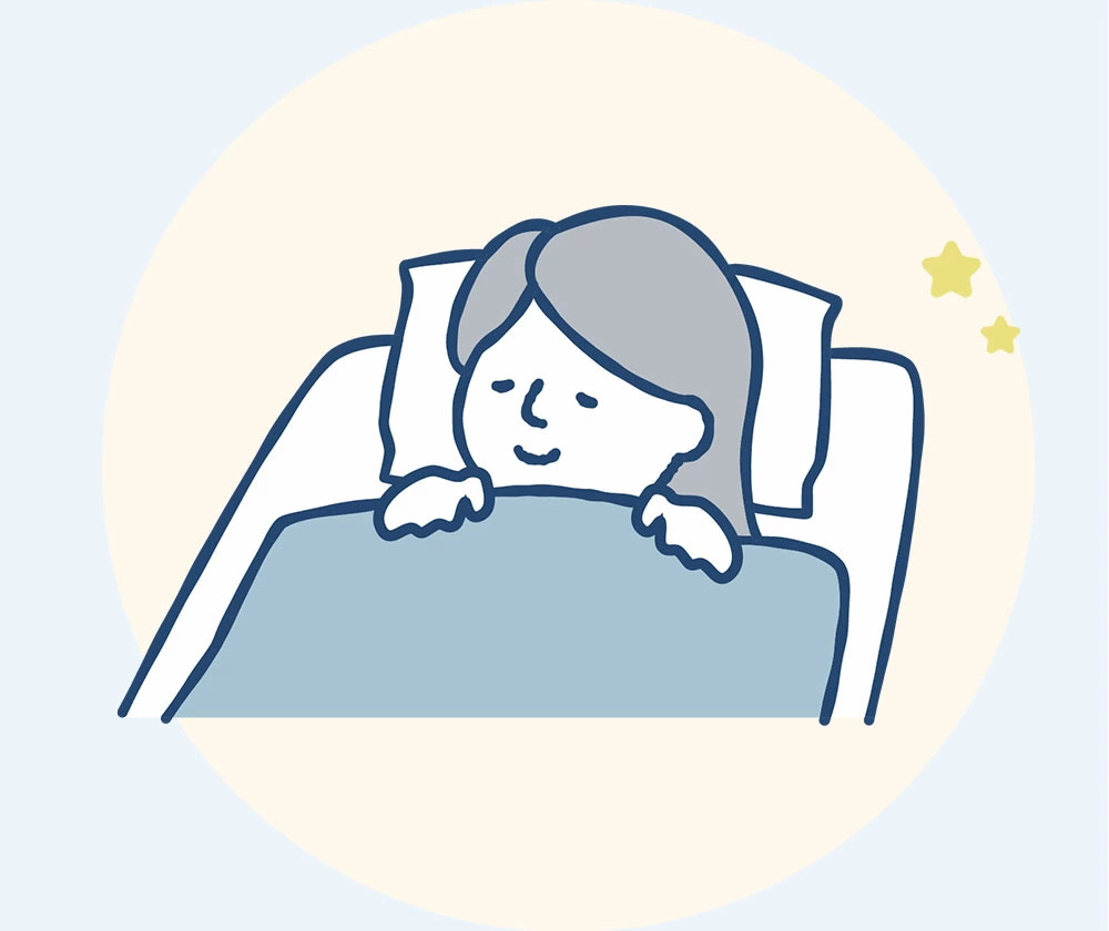 安眠の女性イラスト