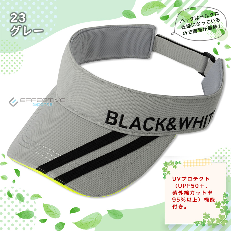Black&White(ブラック&ホワイト) BLS8703W バイザー レディース  ゴルフアクセサリー UVプロテクト 日焼け防止 おしゃれ 人気｜effective-sports｜04