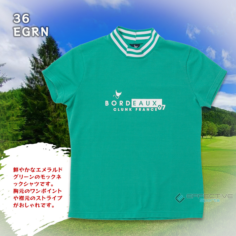 CLUNK(クランク) ゴルフウェア シャツ レディース CL5PUG09 モックネック 半袖シャツ...