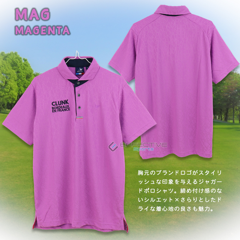 CLUNK(クランク) ゴルフウェア ポロシャツ メンズ CL5MTG03 ジャガードドライプラスポ...
