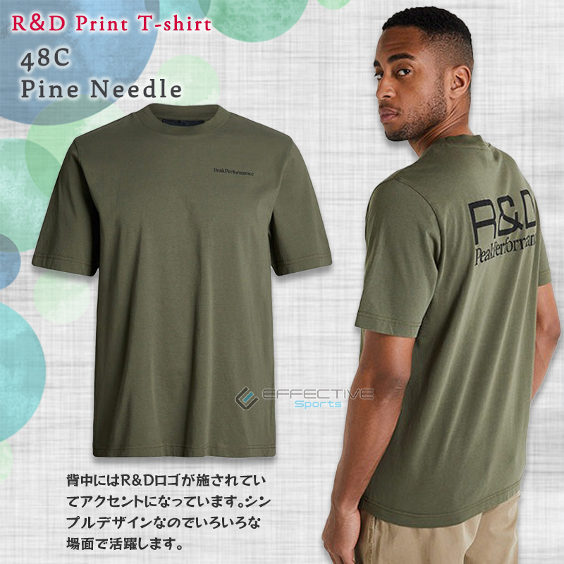 PeakPerformance(ピークパフォーマンス) G77566 R＆D Print T-shirt メンズ Tシャツ オーガニックコットン  シンプルデザイン 【お取り寄せ商品】