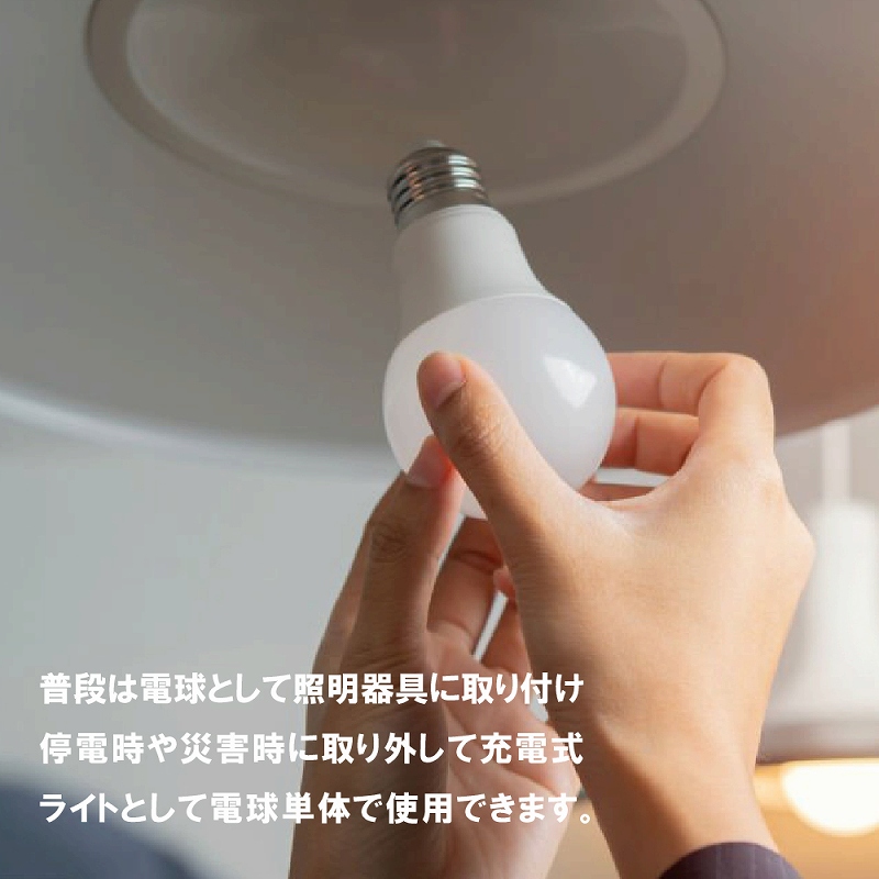 マルチ電球 LED 充電式 電球 60形 E26 口金 昼白色 電球色 停電 ライト