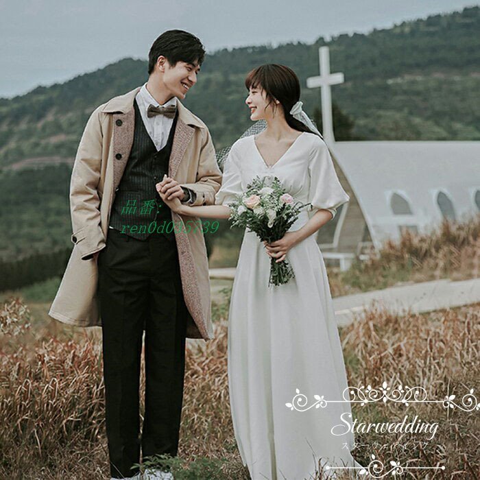 予約販売品 ウエディングドレス 披露宴 前撮り ロング丈 袖あり 花嫁 ワンピース イブニングドレス ウエディングドレス 結婚式 二次会 ブライダル 7分袖 白 ブライダル 数量限定 Www Thedailyspud Com