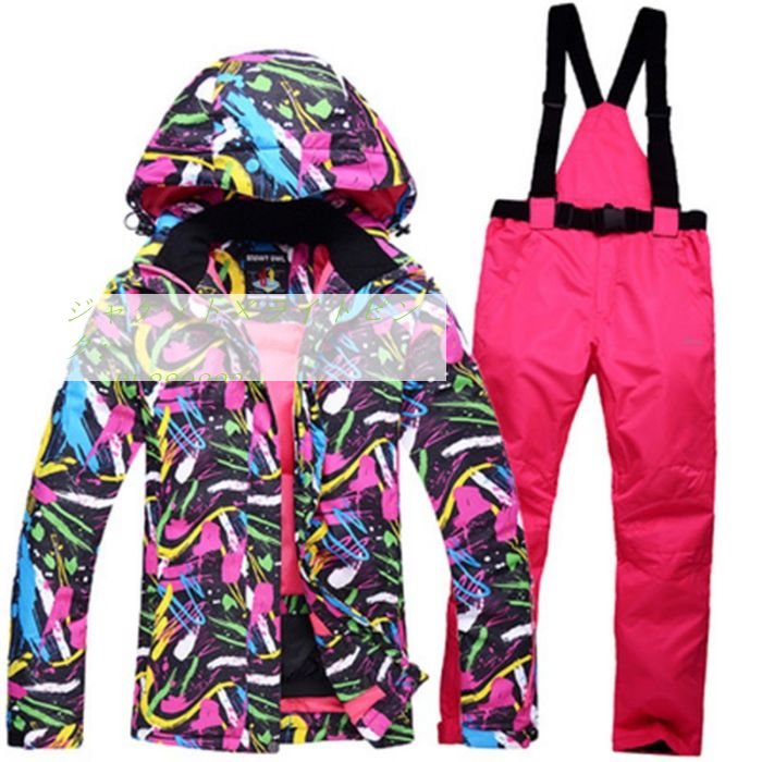 レディーススキーウェア上下セット 男女兼用 暖かめなジャケット パンツ レジ ャースポート 全7パタ...