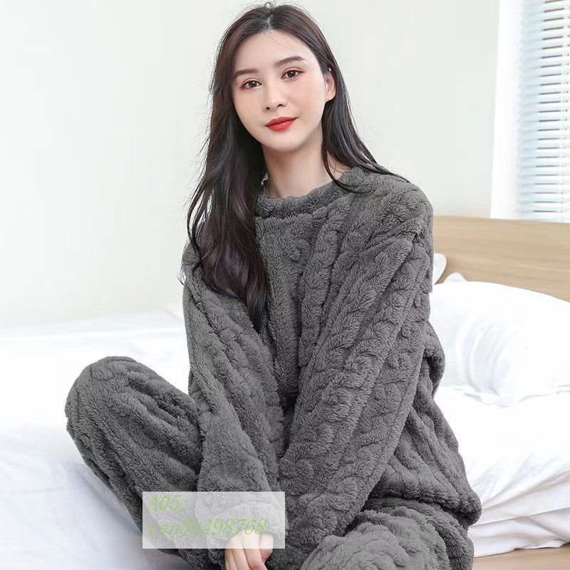 ルームウエア レディース パジャマ 部屋着 ナイトウエア セットアップ あったか もこもこ 産後 かわいい 厚手 長袖 フ裏起毛 入院 秋冬 上下セット | ブランド登録なし | 05