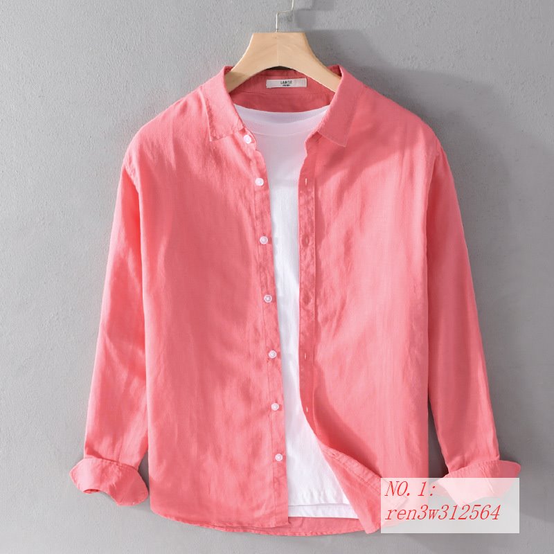 リネンシャツ 長袖シャツ メンズ カジュアルシャツ ゆったり SHIRT シンプル 春夏秋 おしゃれ 綿麻 トップス 快適 コットン シャツジャケット カーディガン | ブランド登録なし | 01