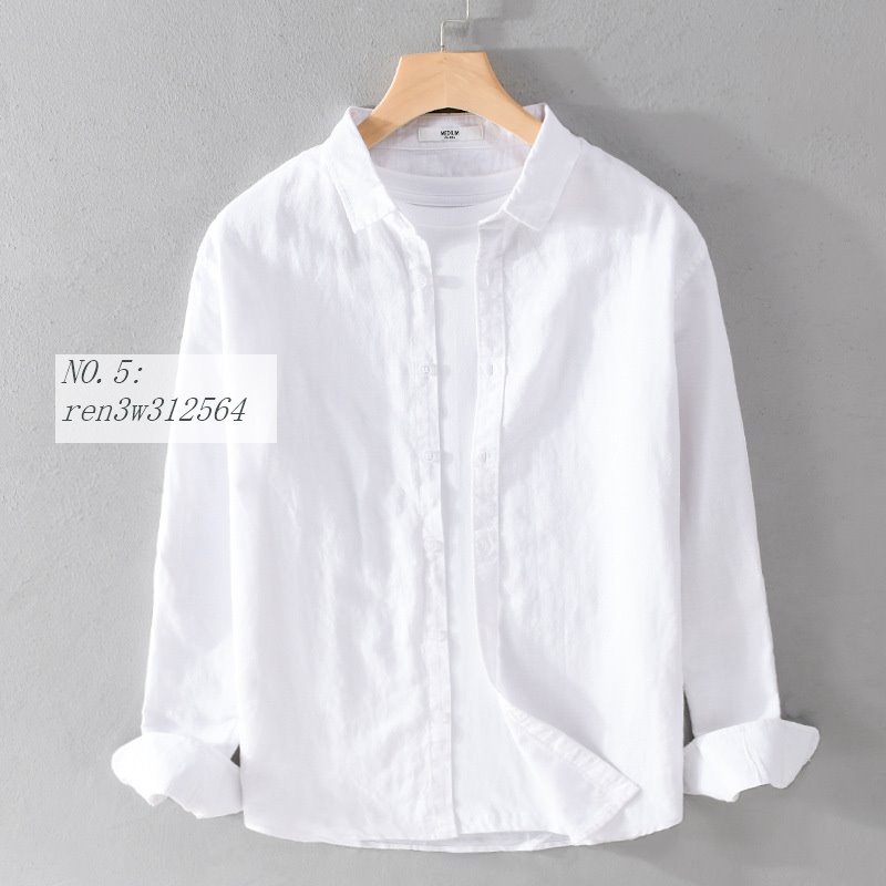 リネンシャツ 長袖シャツ メンズ カジュアルシャツ ゆったり SHIRT シンプル 春夏秋 おしゃれ 綿麻 トップス 快適 コットン シャツジャケット カーディガン | ブランド登録なし | 05