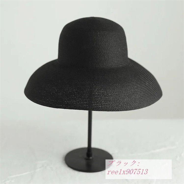 手編みストローHAT 帽子 レディース UV 紫外線対策 折りたたみ 女性 日よけ帽子 UVカット ...