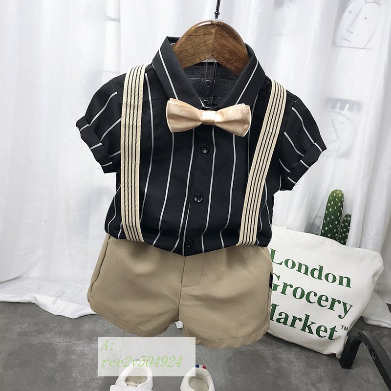 おトク情報がいっぱい 誕生日 赤ちゃん かっこいい 男の子 フォーマル シャツ スーツ ベビー 子供服 Baby 半袖 キッズ 紳士風 結婚式 お宮参り セットアップ スーツ ロンパース カバーオール サイズ 100cm Foofu3 Com Br