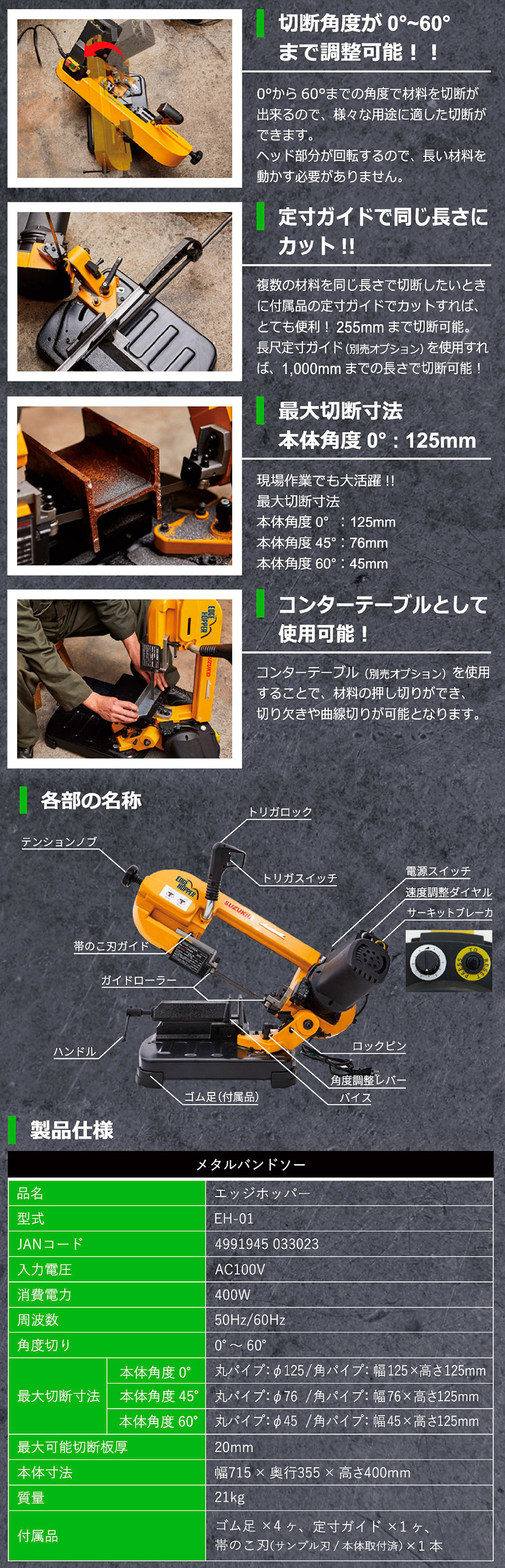 SUZUKID メタル バンドソー エッジホッパー EH-01 スズキッド