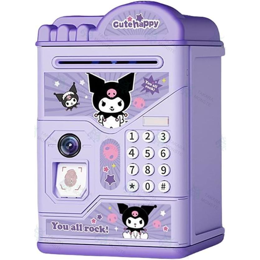 貯金箱 楽しくてかわいい大容量貯金箱 指紋認証 自動転がりお金 自動