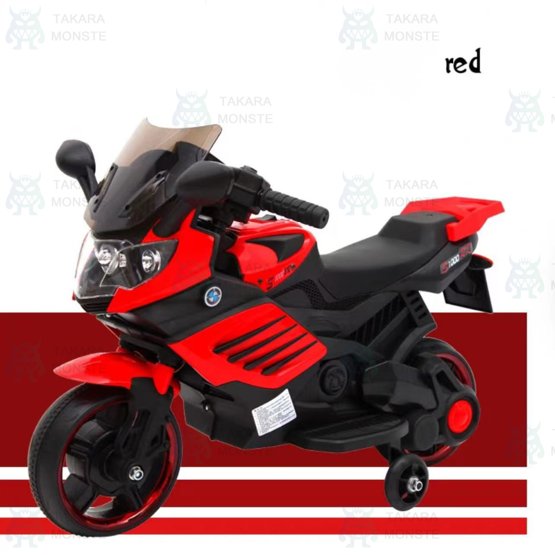 動乗用バイク レッド ホワイト 充電器付き 子供用 乗用 プレゼント