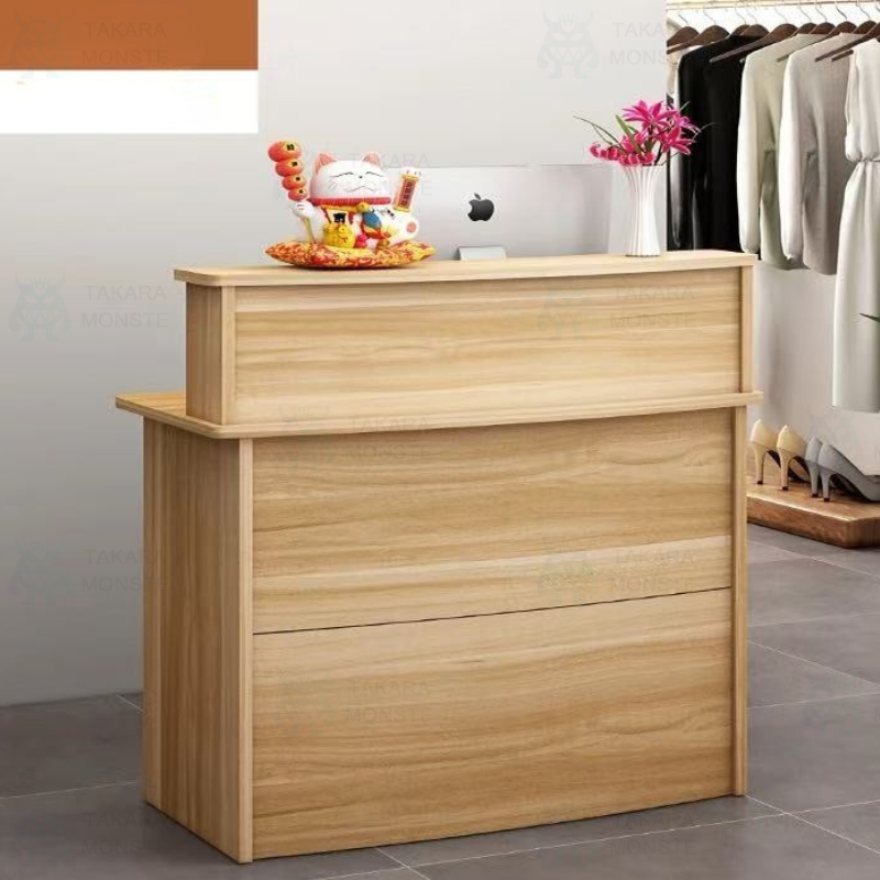 レジカウンター 受付カウンター 衣料品店木製のレセプションデスクレジ