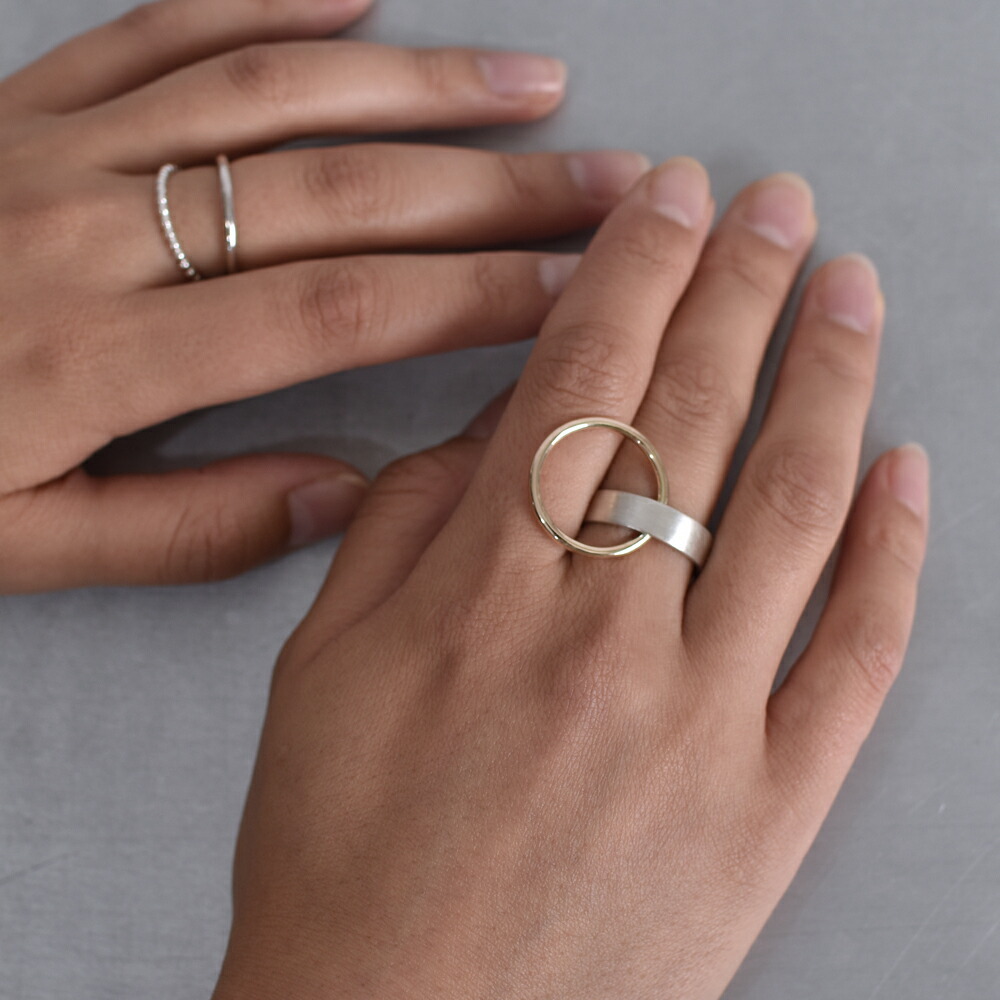 siki (シキ) / SK-R44-K10YG-SV silver k10 バイカラーリンクリング