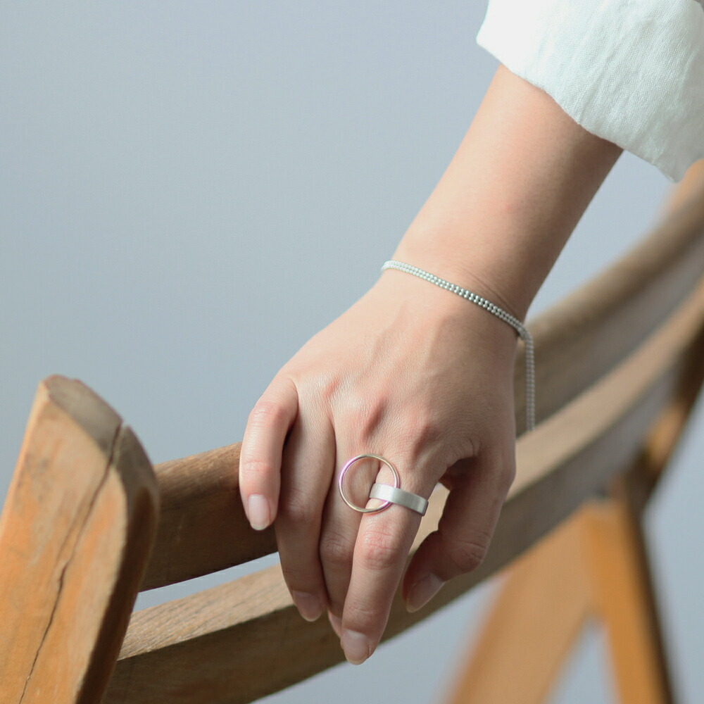 siki (シキ) / SK-R44-K10YG-SV silver k10 バイカラーリンクリング