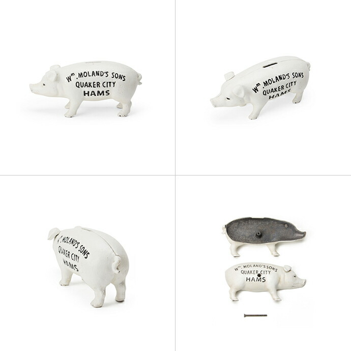 WHYTO（ホワイト） Hams Standing Pig Bank - White ハムズ