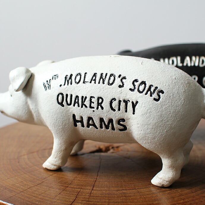 WHYTO（ホワイト） Hams Standing Pig Bank - White ハムズ