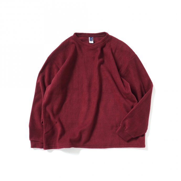 SMOKE T ONE / POLAR FLEECE L/S フリース長袖Tシャツ - Burgundy