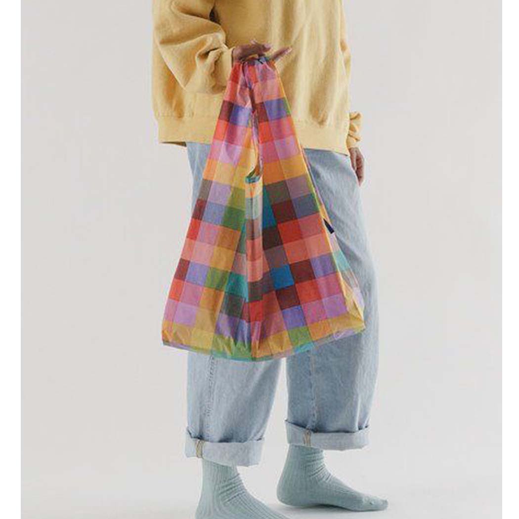 憧れ STANDARD (バグゥ) BAGGU エコバッグ 1 マドラスチェック バッグ