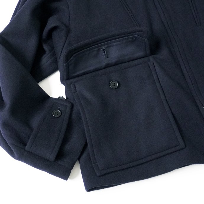 blurhms ROOTSTOCK ブラームス メンズ Light Melton Zip Jacket - Navy