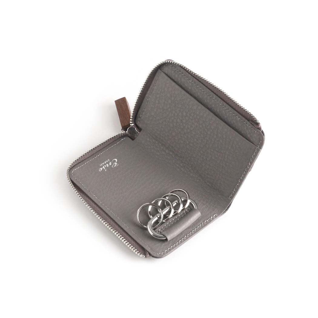 Ense アンサ キーケース sew137 wood zipper key case ブラウン