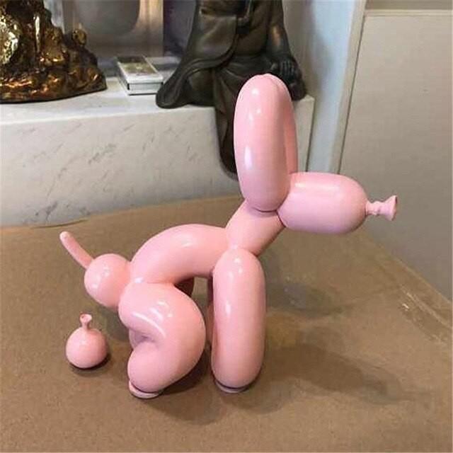 アート バルーンドッグ トイレ うんち 置物 彫刻樹脂 クラフト