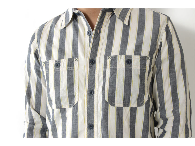 エイトジー 2022春夏 新作 ワークシャツ メンズ 日本製 長袖 ストライプシャツ EIGHT-G 3oz COTTON LINEN STRIPE  WORK SHIRT 8LS-59 : 8ls-59 : ジーパンセンターサカイ - 通販 - Yahoo!ショッピング