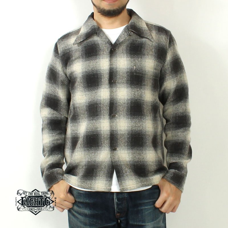 EIGHT-G（エイトジー） ワークシャツ オープンカラー 2024秋冬 新作