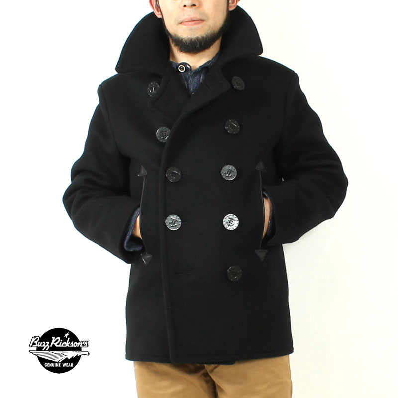 バズリクソンズ ピーコート ウィリアムギブソン BR12394 2024秋冬入荷分 BUZZ RICKSON´S Type BLACK PEA COAT WILLIAM GIBSON ピーコート Pコート アメカジ