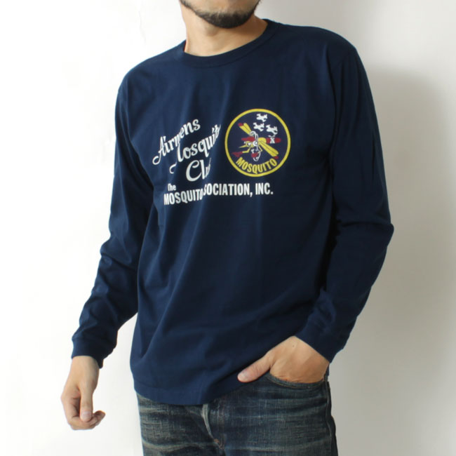 バズリクソンズ ロンT 2022秋冬 新作 モスキート BR69060 BUZZ RICKSONS 東洋エンタープライズ L/S T-SHIRT AIRMENS MOSQUITO CLUB 長袖 Tシャツ