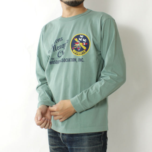 バズリクソンズ ロンT 2022秋冬 新作 モスキート BR69060 BUZZ RICKSONS 東洋エンタープライズ L/S T-SHIRT AIRMENS MOSQUITO CLUB 長袖 Tシャツ