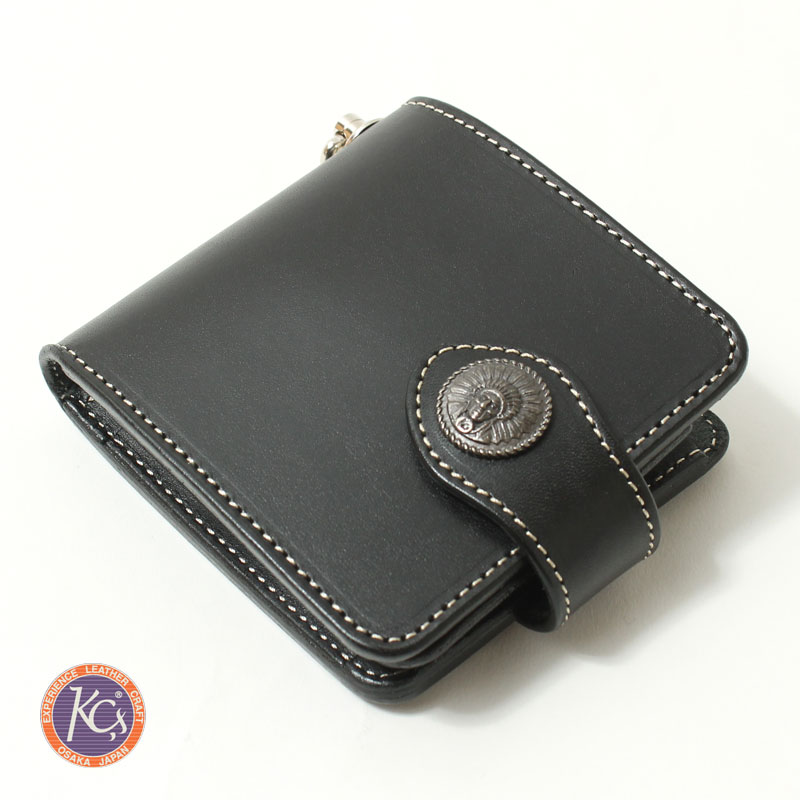 ⭐️未使用⭐️ kc's 二つ折り財布　バイカーズウォレット　コンチョ KC,s（ケイシイズ） ケーシーズ 財布 二つ折り コンチョ付き レザー