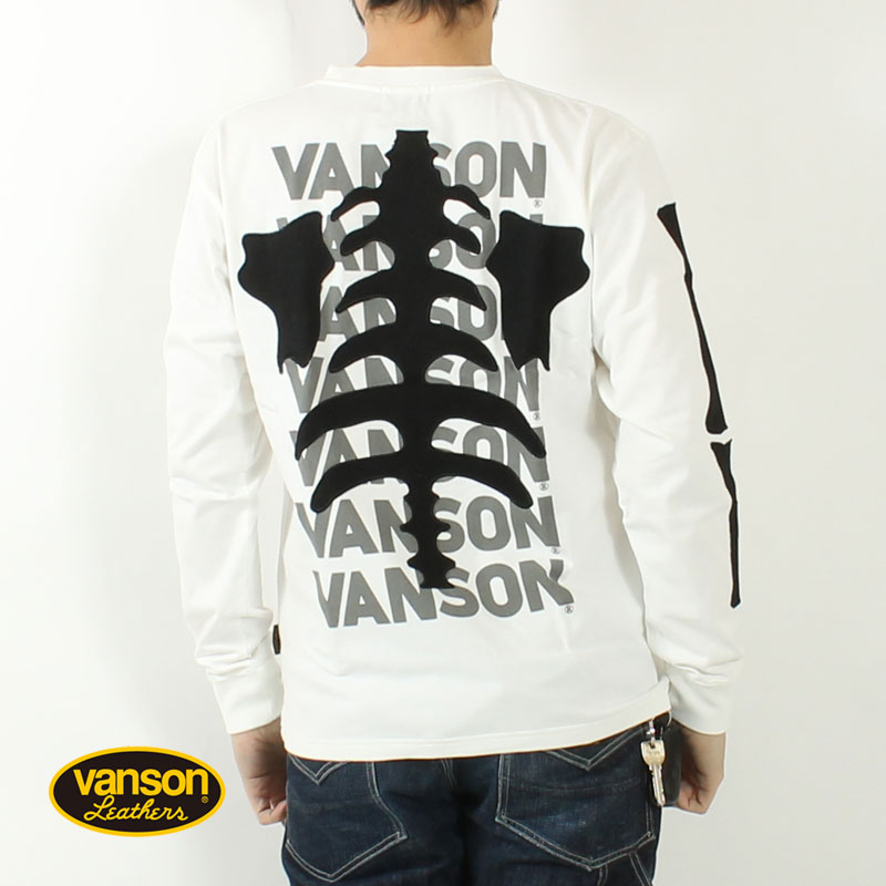 VANSON バンソン ロンT 2024秋冬 新作 NVLT-2414 スカルボーン