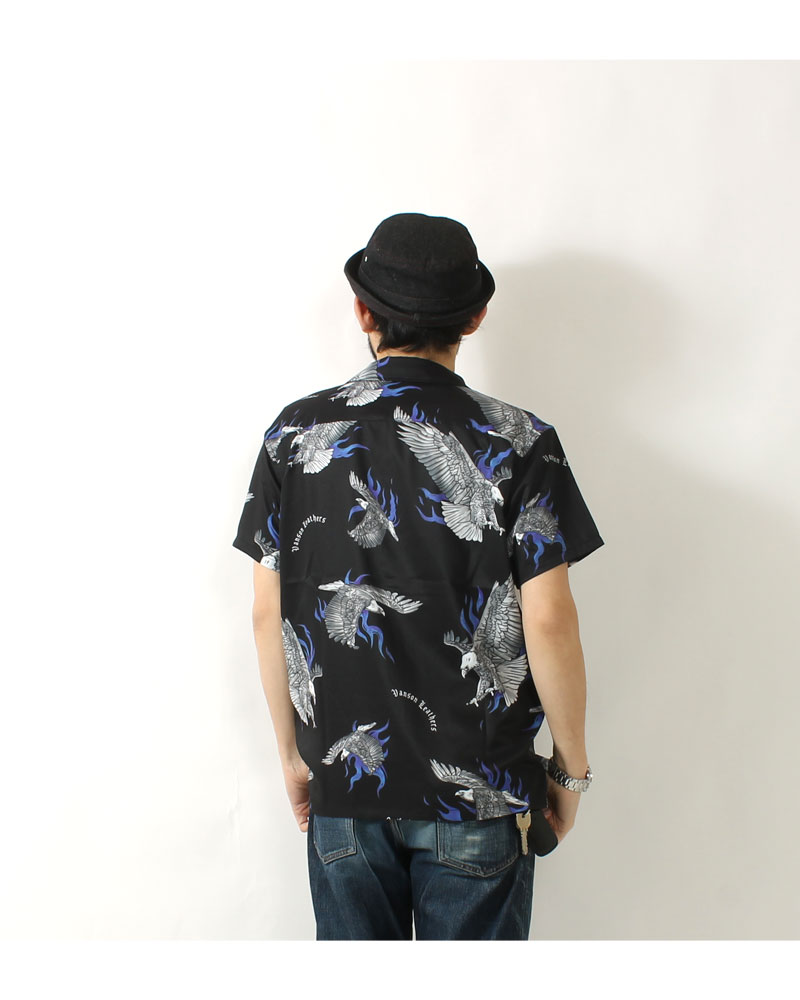VANSON バンソン スカル ハワイアン アロハシャツ 半袖シャツ 総柄 eightg_nvss-2404